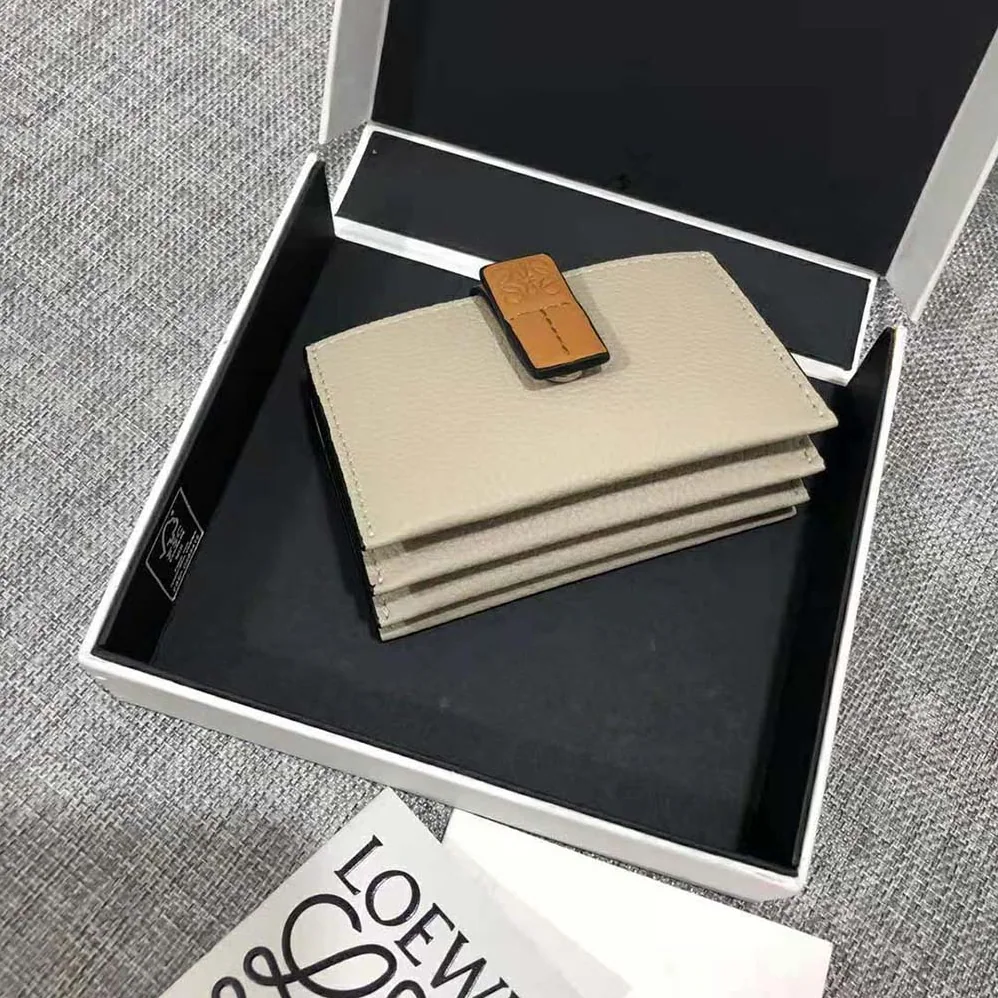 Loewe Accordion Cardholder in Soft Grained Calfskin for Women in White Loewe Accordion Cardholder in Soft Grained Calfskin for Women in White