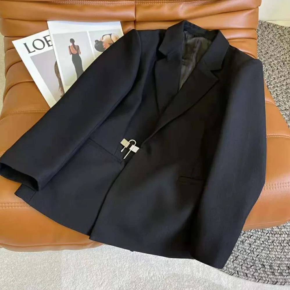 Givenchy Jacket in Lightweight Wool with Padlock for Women in Black Givenchy Jacket in Lightweight Wool with Padlock for Women in Black