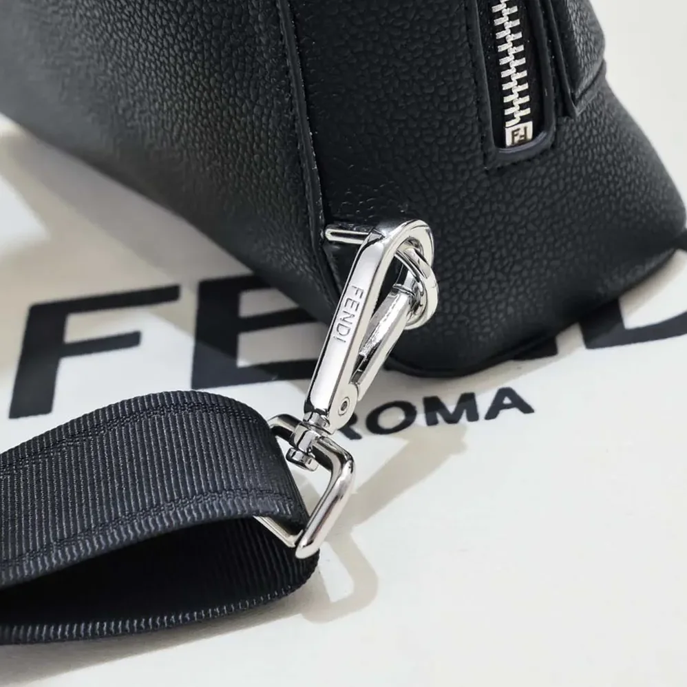 Fendi Roma Leather Fendi Cono One-shoulder Backpack in Black Leather for Men Fendi Roma Leather Fendi Cono One-shoulder Backpack in Black Leather for Men