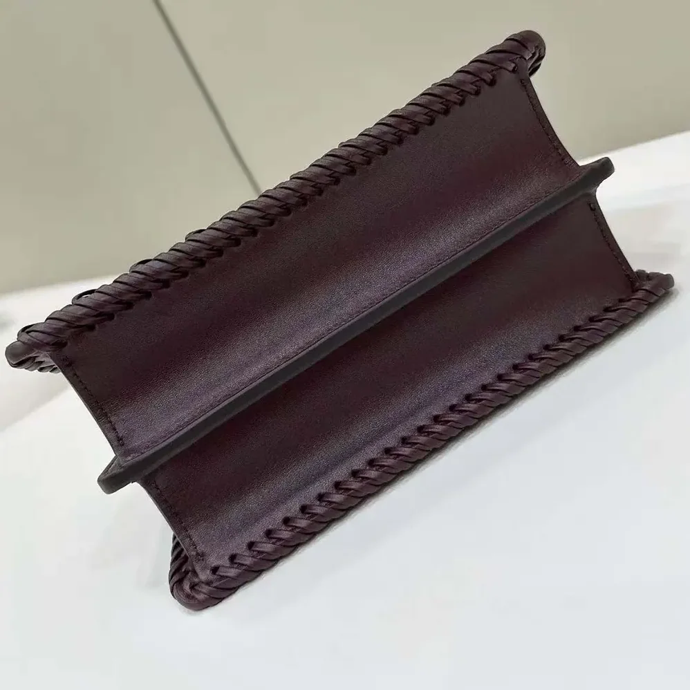 Fendi Peekaboo ISeeU Petite Maroon Padded Calfskin Leather Bag for Women