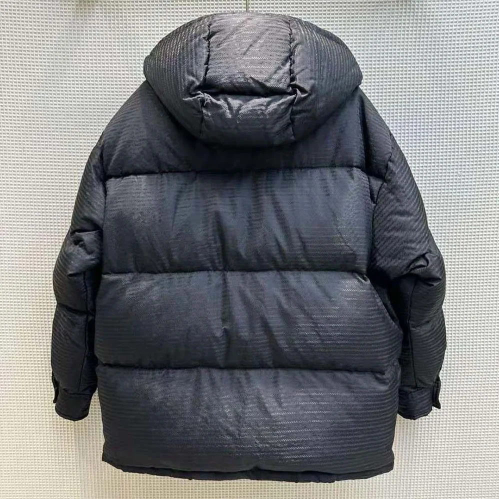 Prada Re-Nylon Hooded Down Jacket for Women in Black Prada Re-Nylon Hooded Down Jacket for Women in Black
