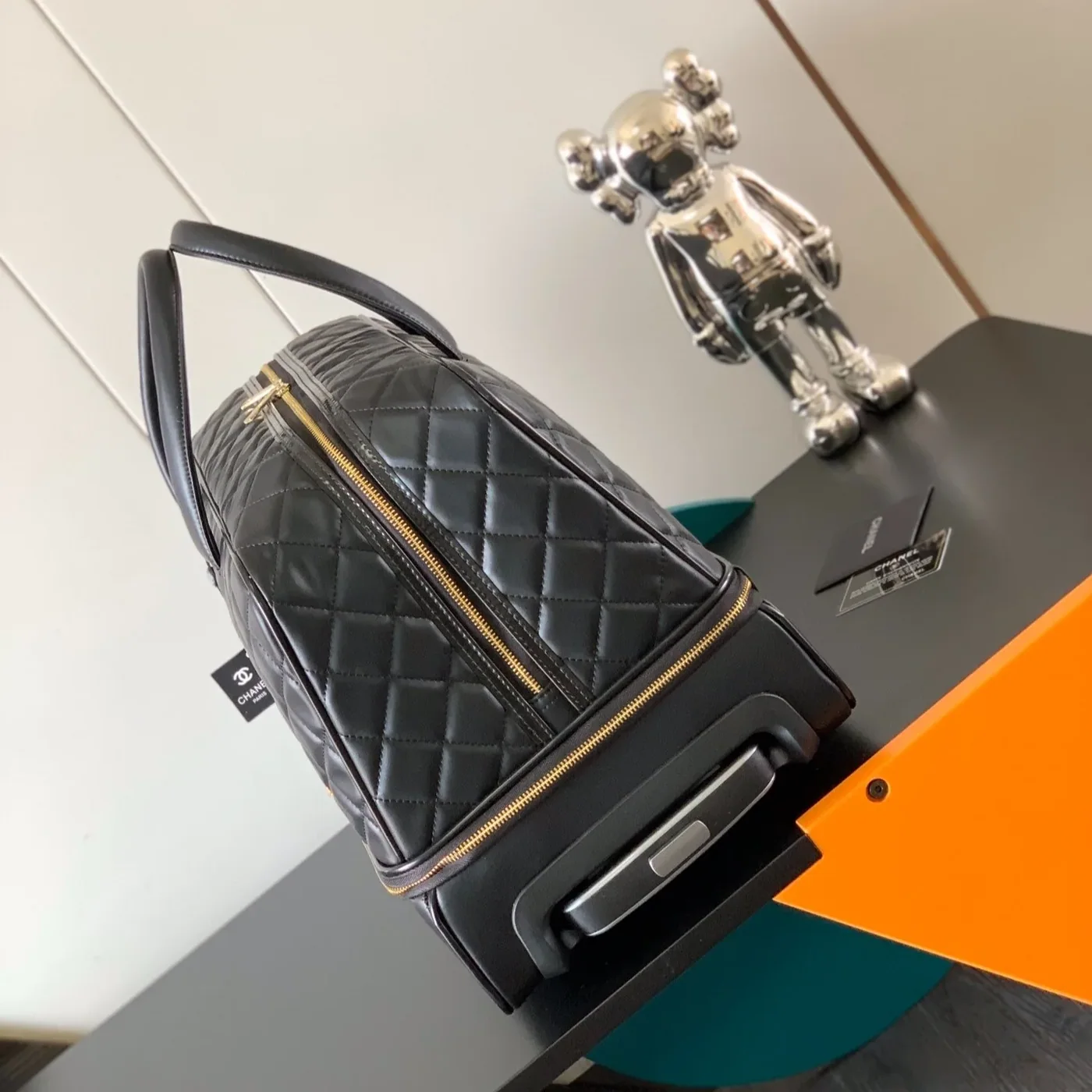 Chanel Classic Diamond in Quilted Suitcase Black /