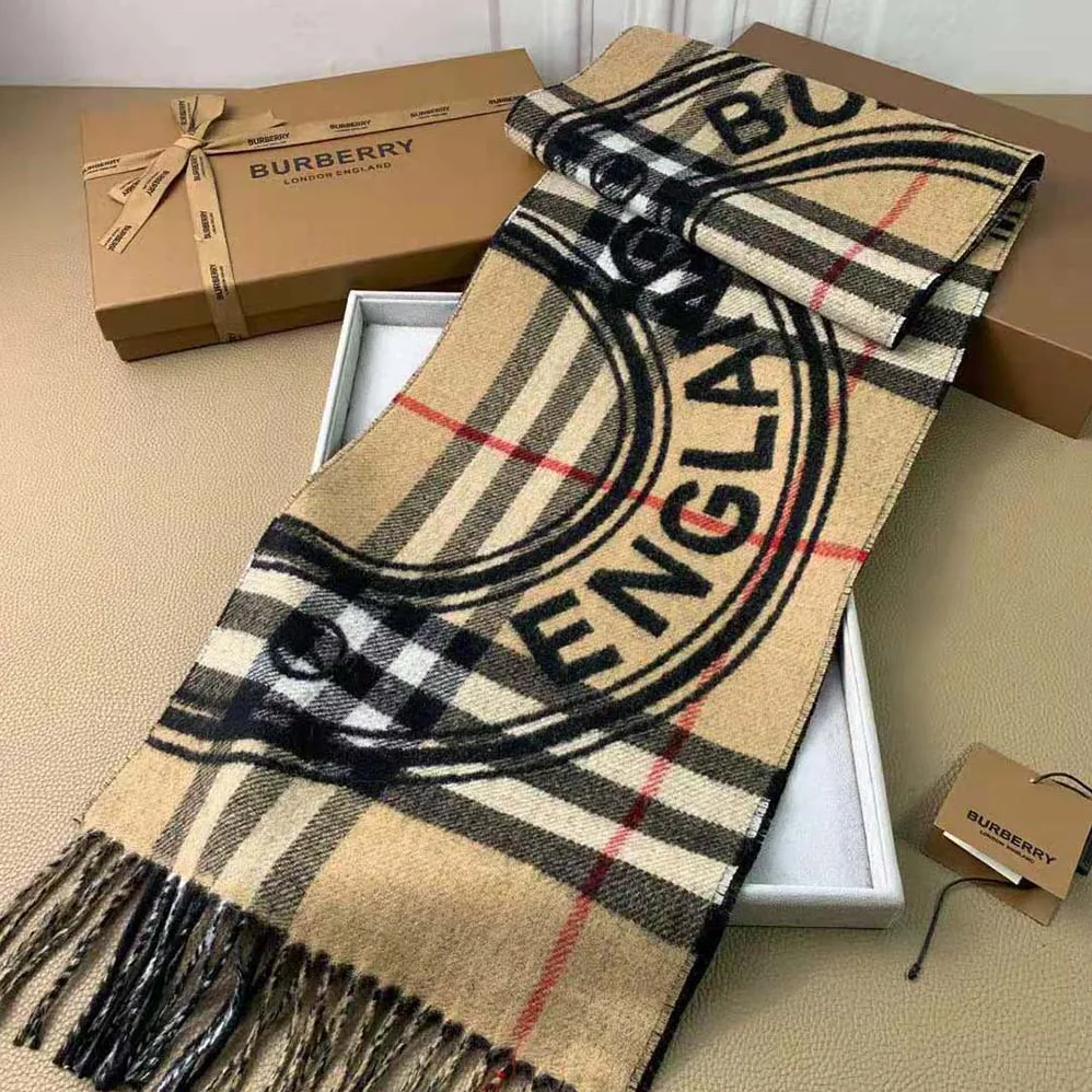 Burberry Montage Print Cashmere Scarf for Women in Black