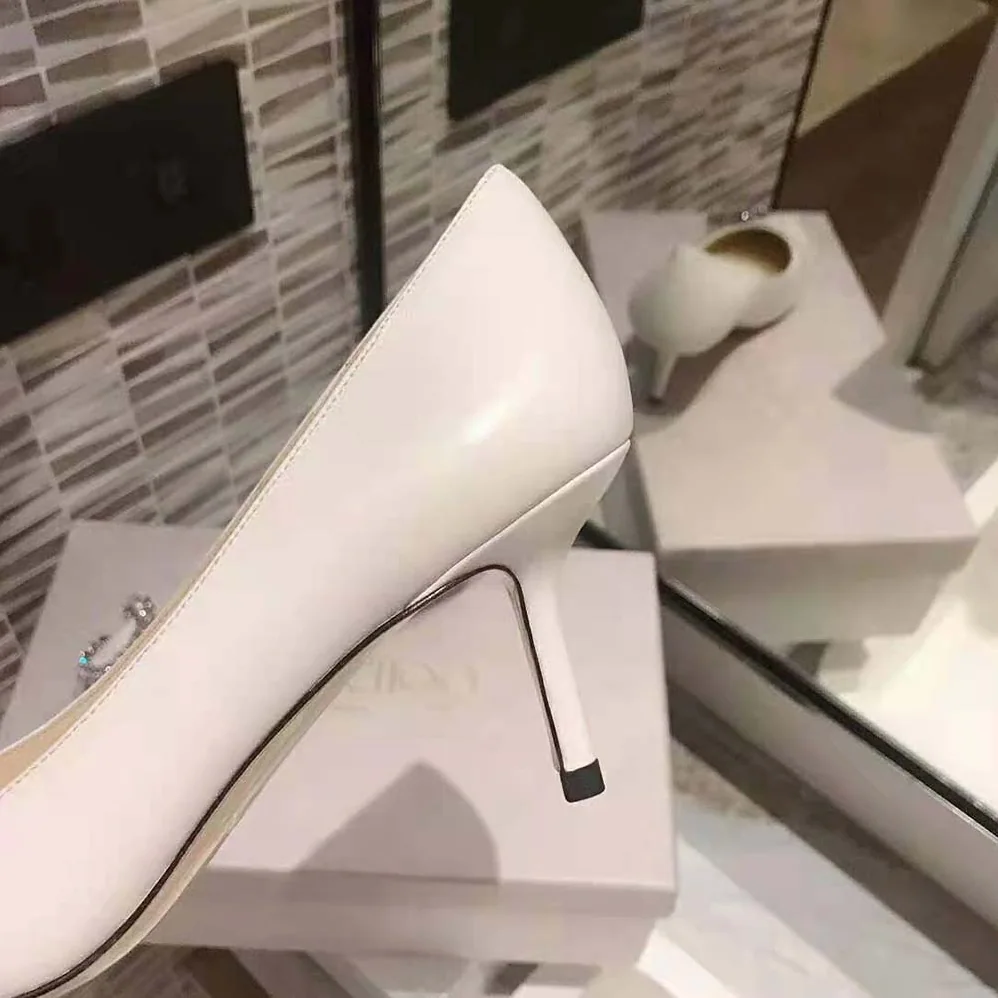 Jimmy Choo Saresa 65 Latte Nappa Leather Pumps with Crystal Embellishment for Women Jimmy Choo Saresa 65 Latte Nappa Leather Pumps with Crystal Embellishment for Women