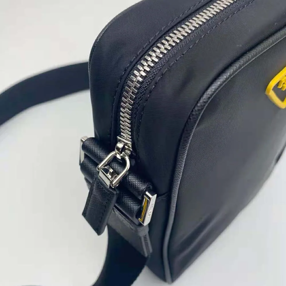 Prada Nylon Cross-Body Bag for Men in Black/Yellow Prada Nylon Cross-Body Bag for Men in Black/Yellow