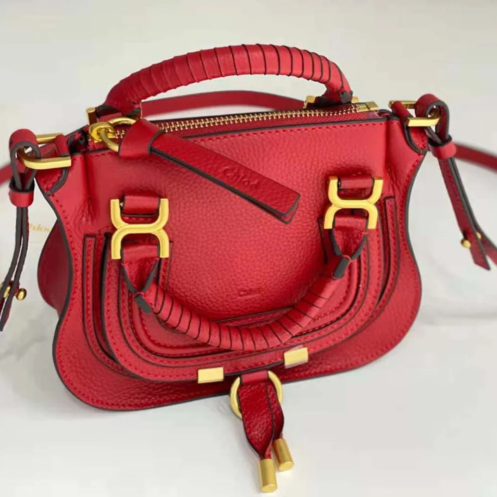 Chloe Marcie Mini Double Carry Bag for Women in Red Chloe Marcie Mini Double Carry Bag for Women in Red