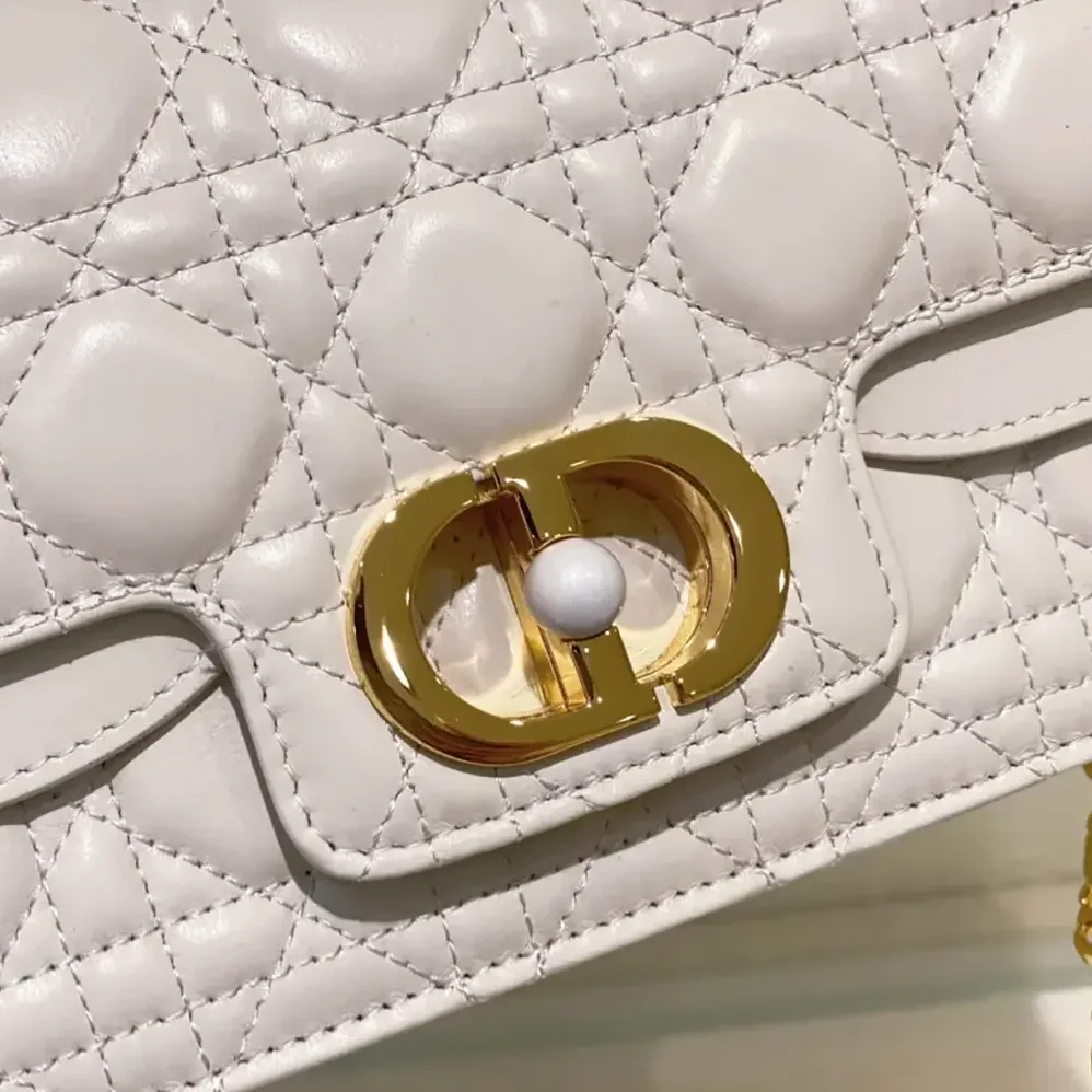 Dior Small Dior Jolie Top Handle Bag Latte Cannage Calfskin for Women