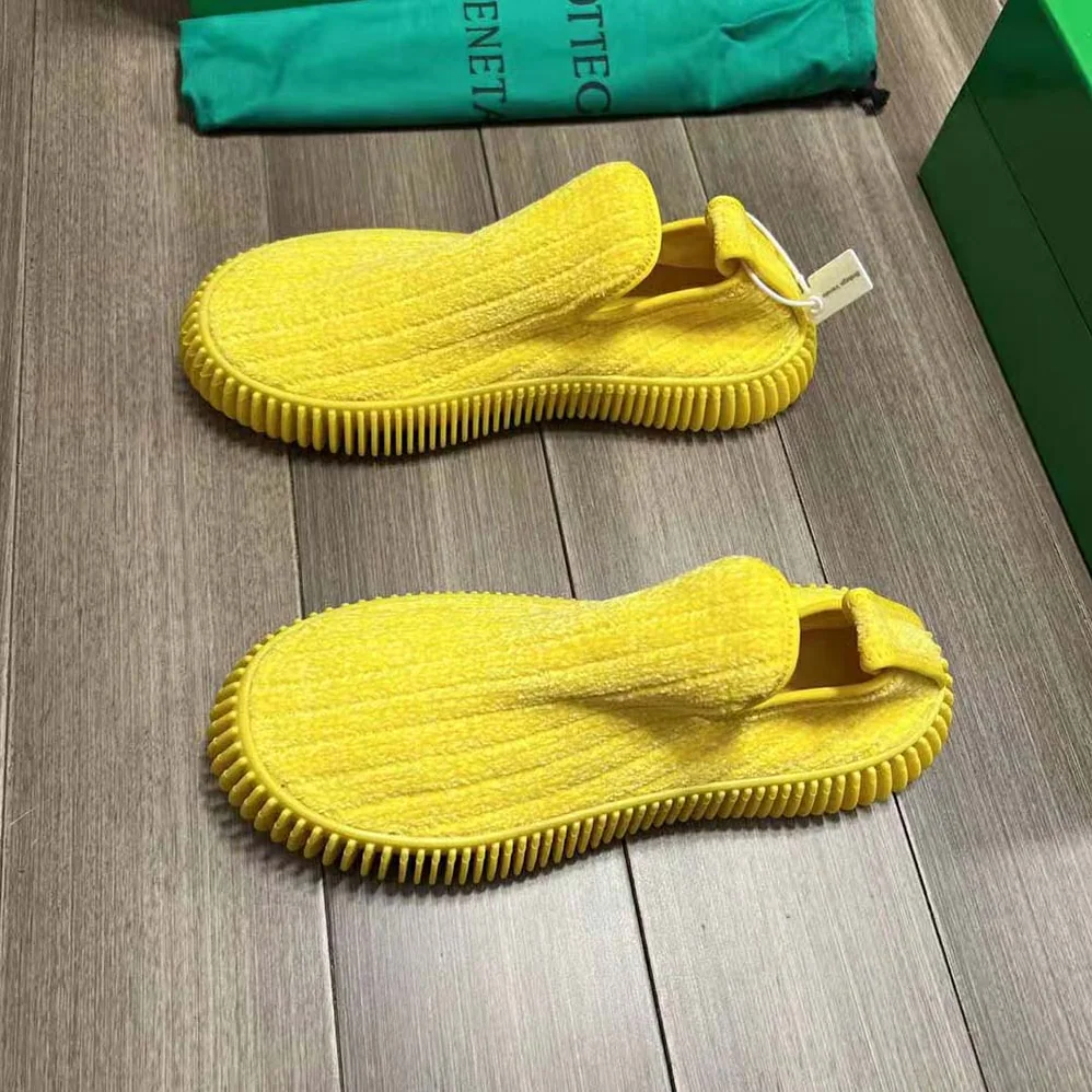Bottega Veneta Ripple Chenille Corduroy Slip-on Sneakers for Unisex in Yellow