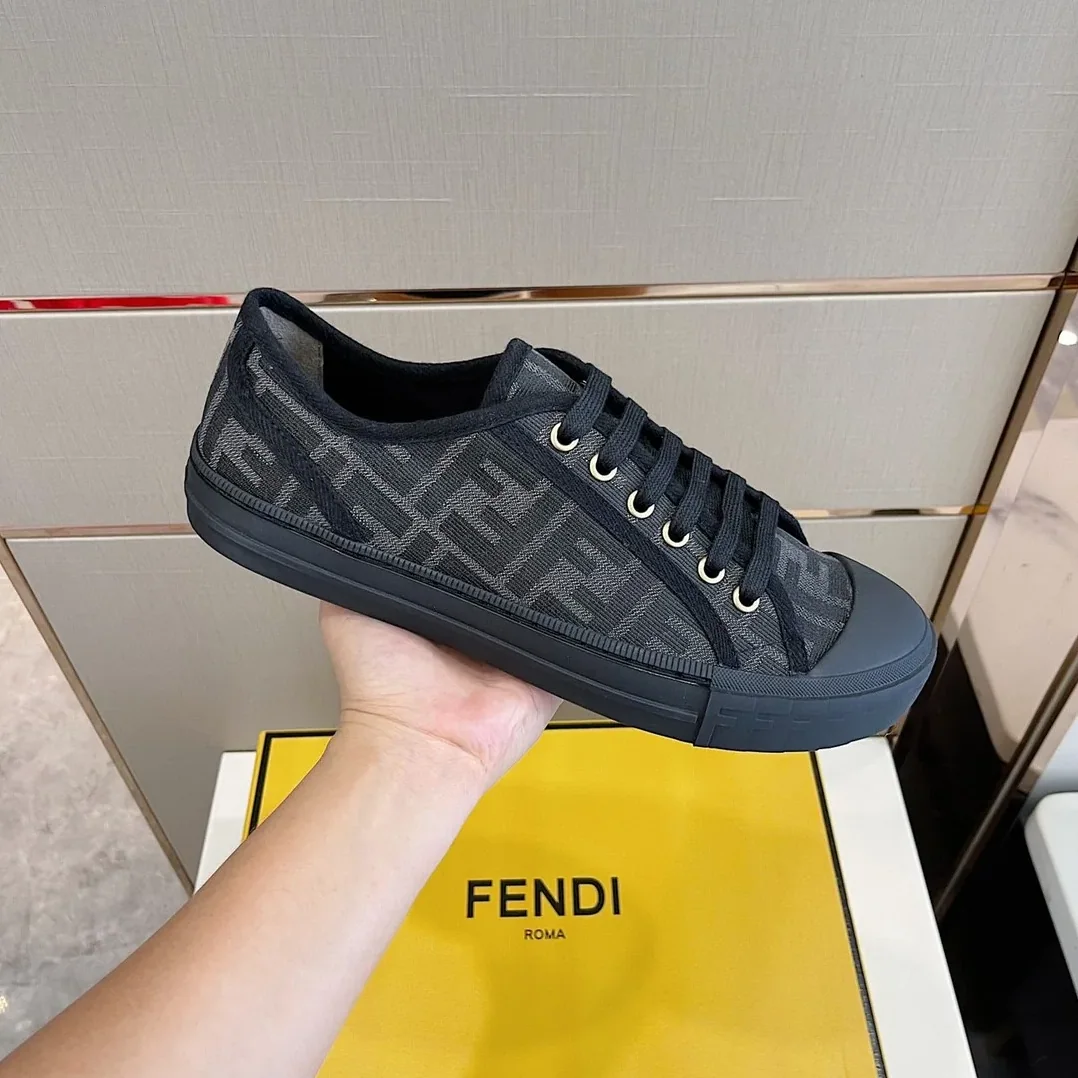 Fendi Domino Fabric Sneakers Black Fendi Domino Fabric Sneakers Black