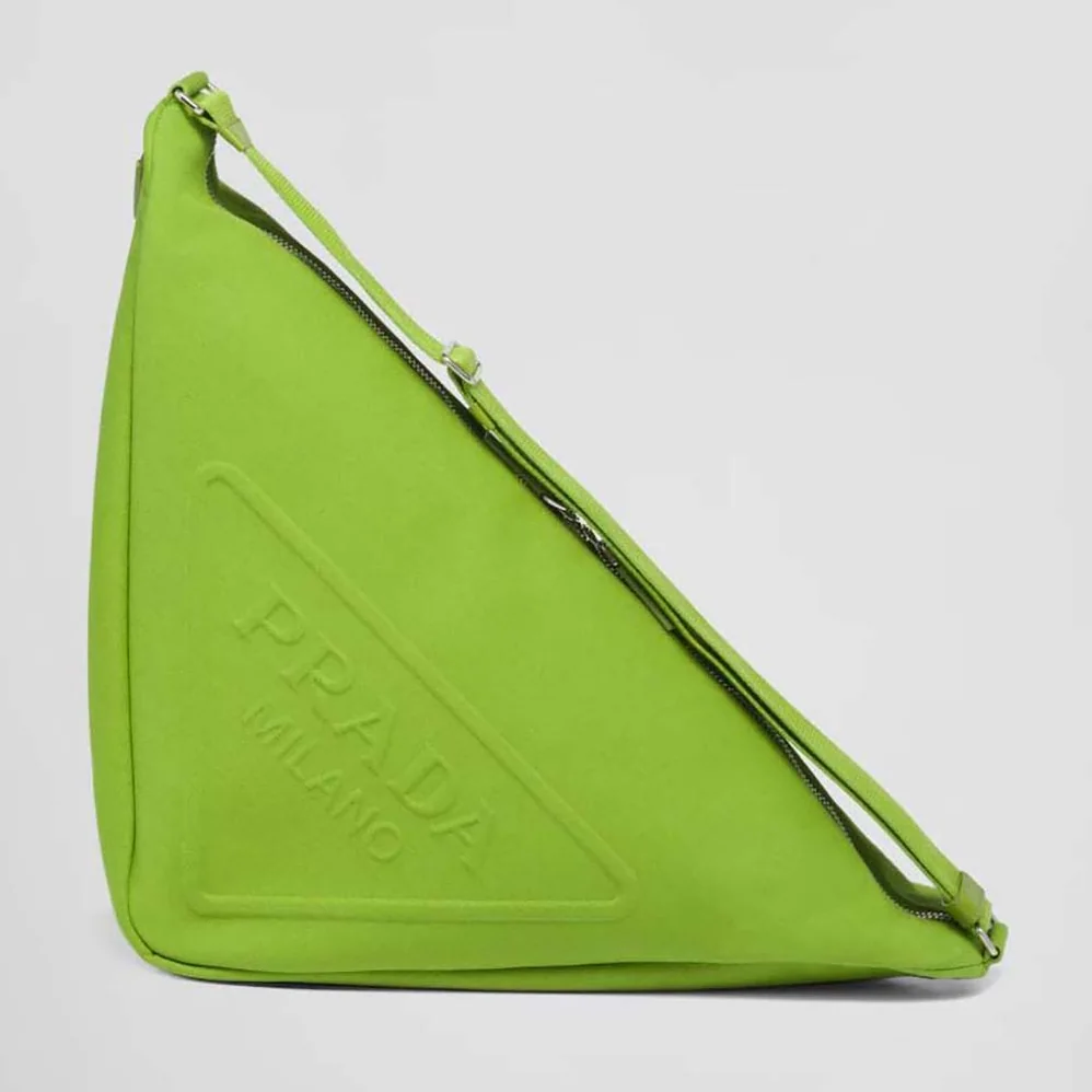 Prada Canvas Prada Triangle Bag for Women in Green