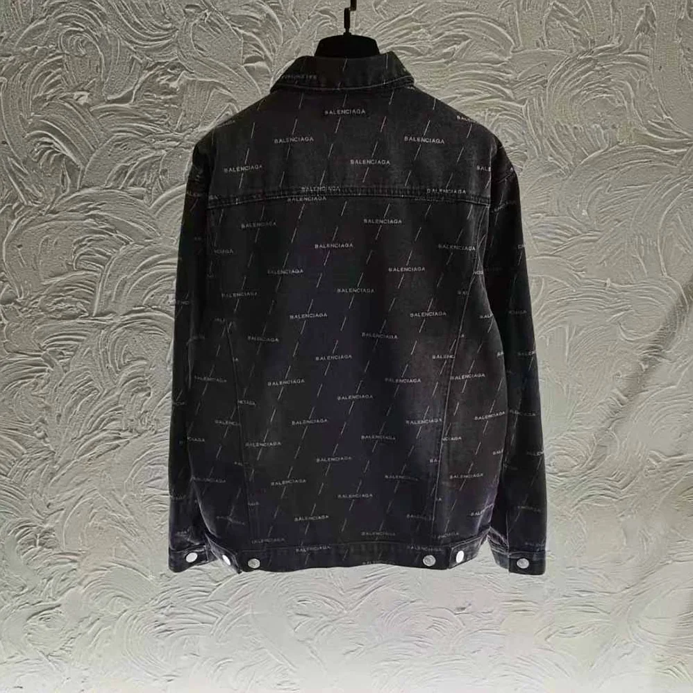 Balenciaga Large Fit Jacket in Stonewashed Black Lasered Denim for Women Balenciaga Large Fit Jacket in Stonewashed Black Lasered Denim for Women