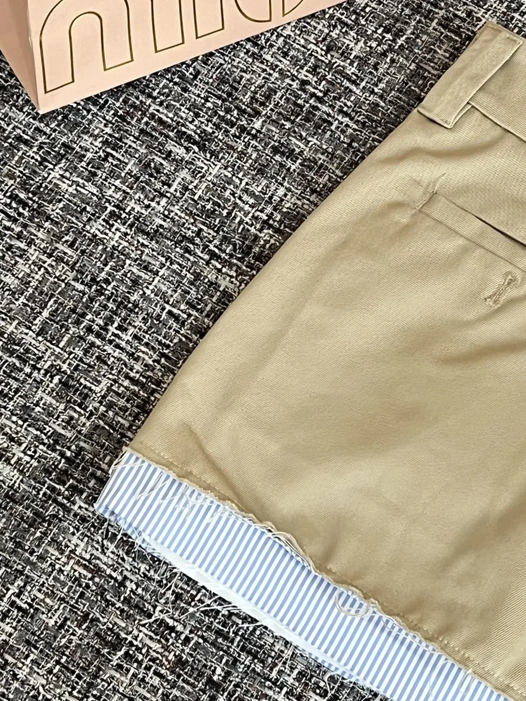 Miu Miu Chino Micro Mini Skirt Light Brown