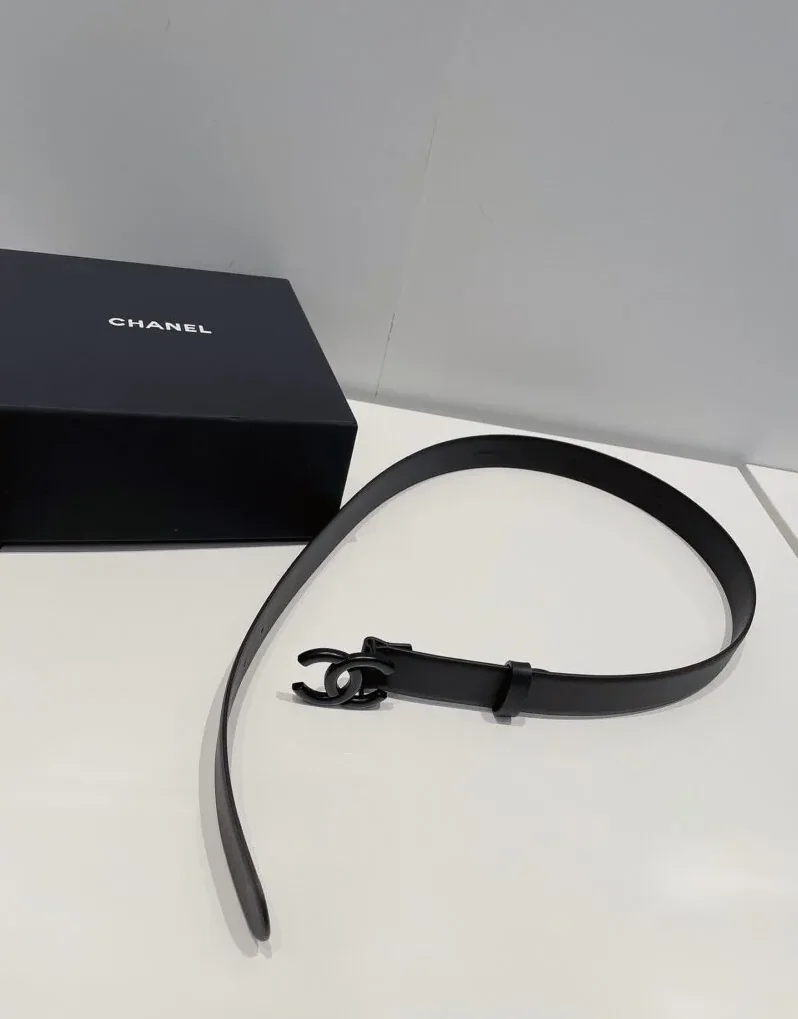 Chanel Interlocking C Buckle Belt Black Chanel Interlocking C Buckle Belt Black