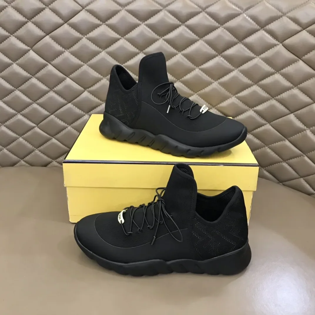 Fendi FD Technical Mesh High in Tops Sneakers Black Fendi FD Technical Mesh High in Tops Sneakers Black
