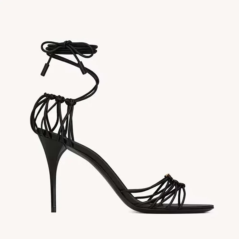 Saint Laurent YSL Babylone Sandals in Smooth Leather for Women Saint Laurent YSL Babylone Sandals in Smooth Leather for Women