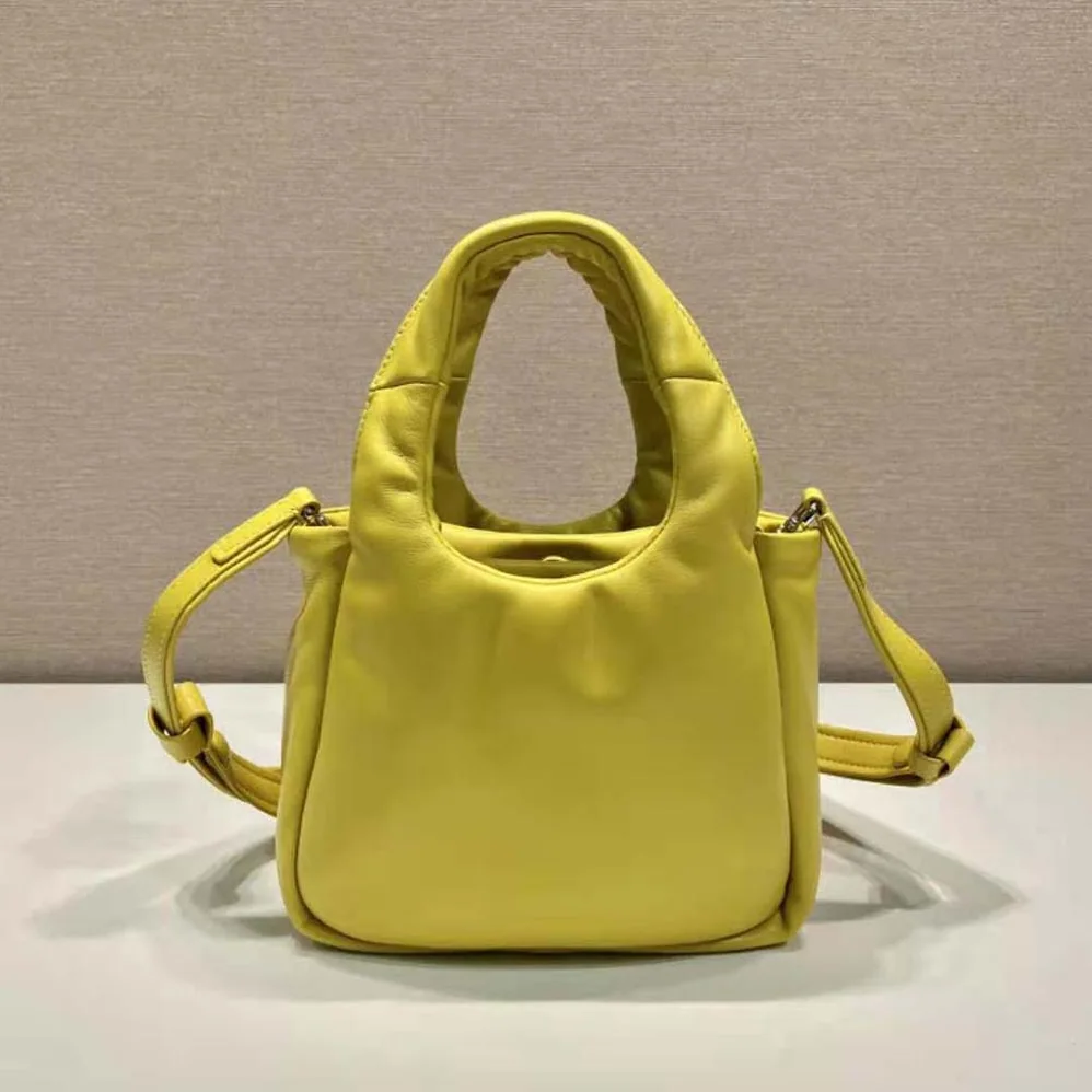 Prada Small Padded Prada Soft Nappa-Leather Bag for Women in Yellow Prada Small Padded Prada Soft Nappa-Leather Bag for Women in Yellow