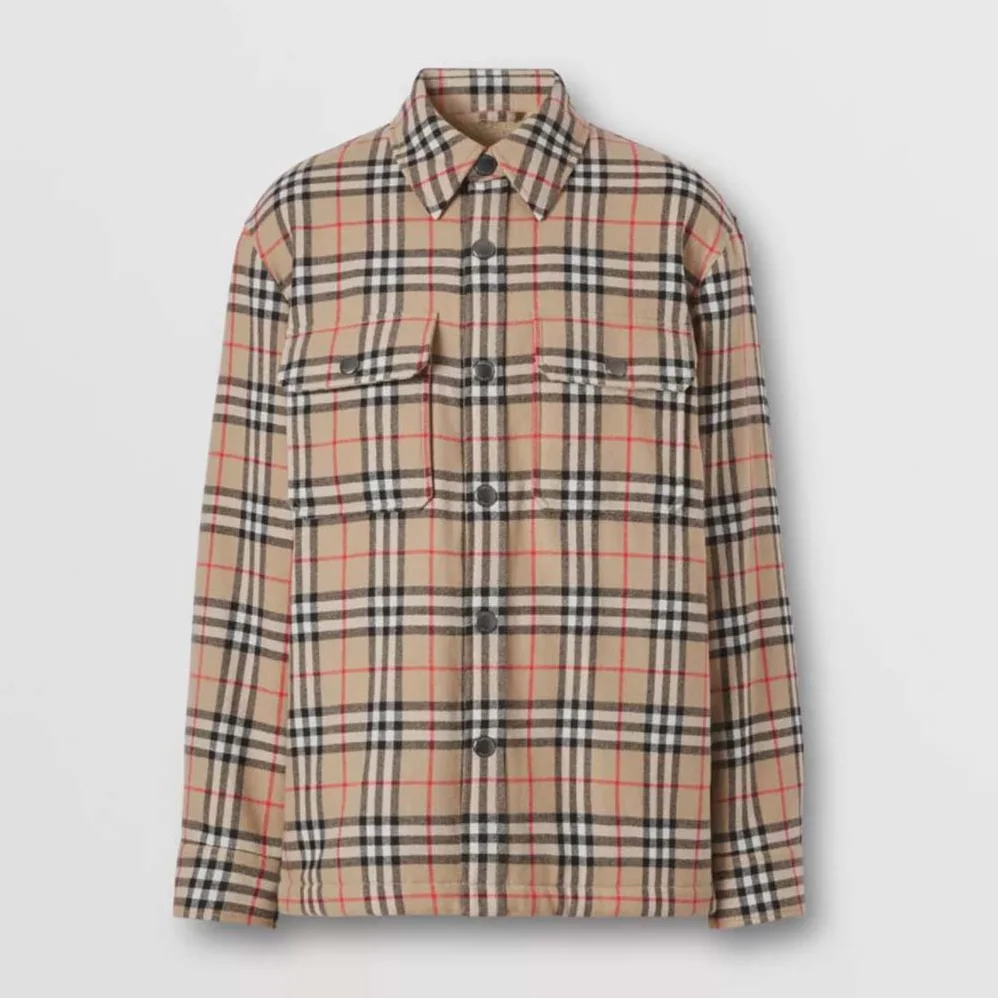 Burberry Vintage Check Wool Cotton Overshirt for Women Burberry Vintage Check Wool Cotton Overshirt for Women