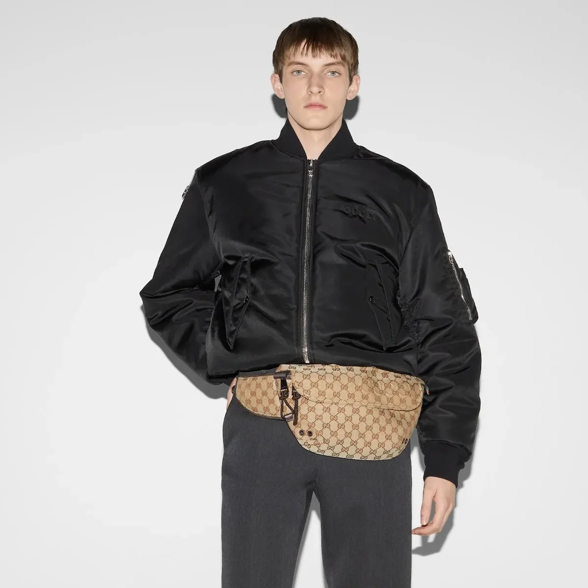Gucci Small GG Belt Bag Beige And Dark Brown / Gucci Small GG Belt Bag Beige And Dark Brown /