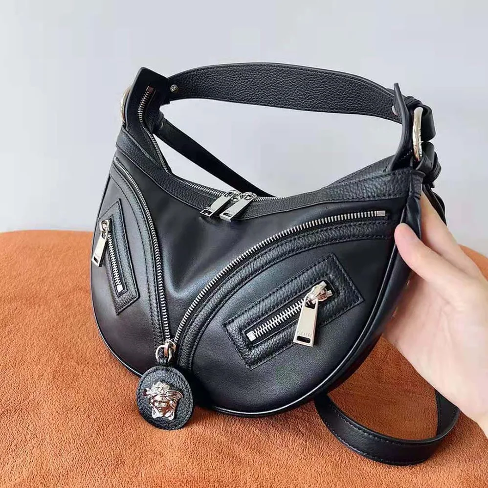 Versace Repeat Small Hobo Bag in Black for Women Versace Repeat Small Hobo Bag in Black for Women