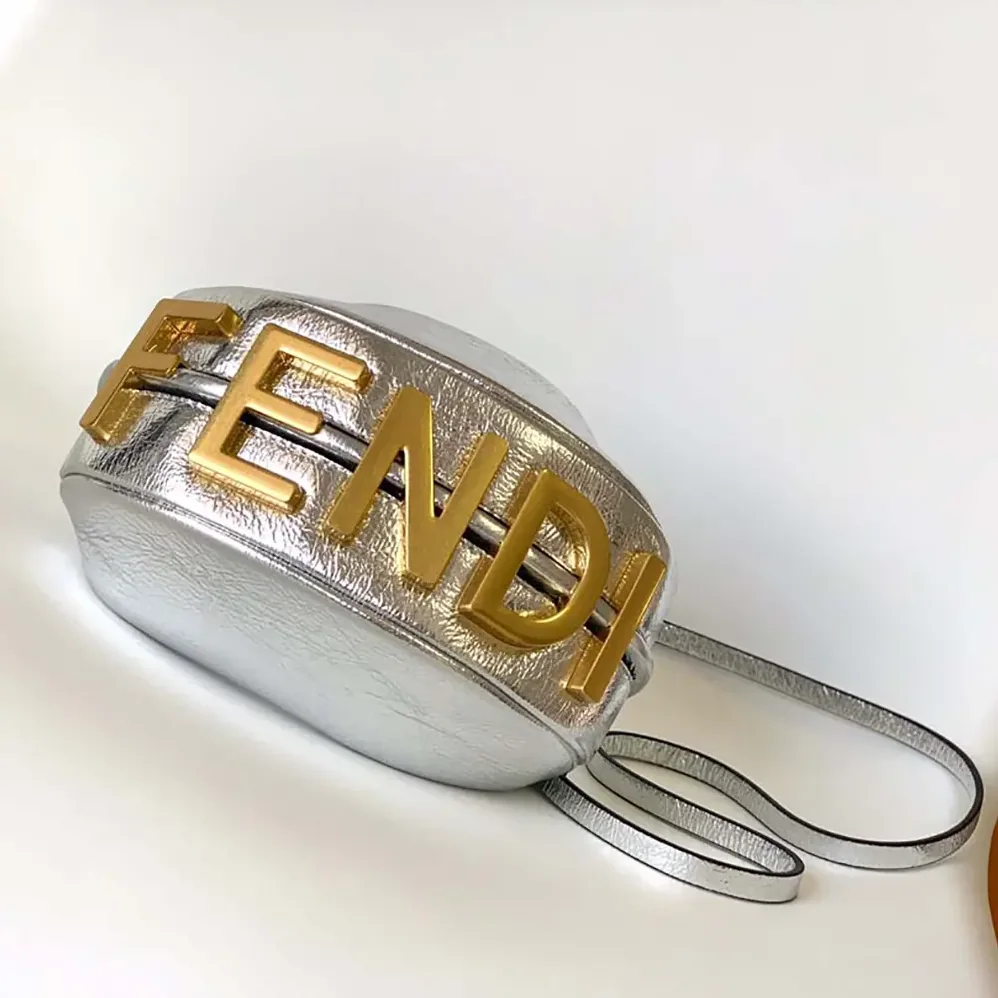Fendi Fendigraphy Mini Silver Leather Mini for Women in bag Fendi Fendigraphy Mini Silver Leather Mini for Women in bag