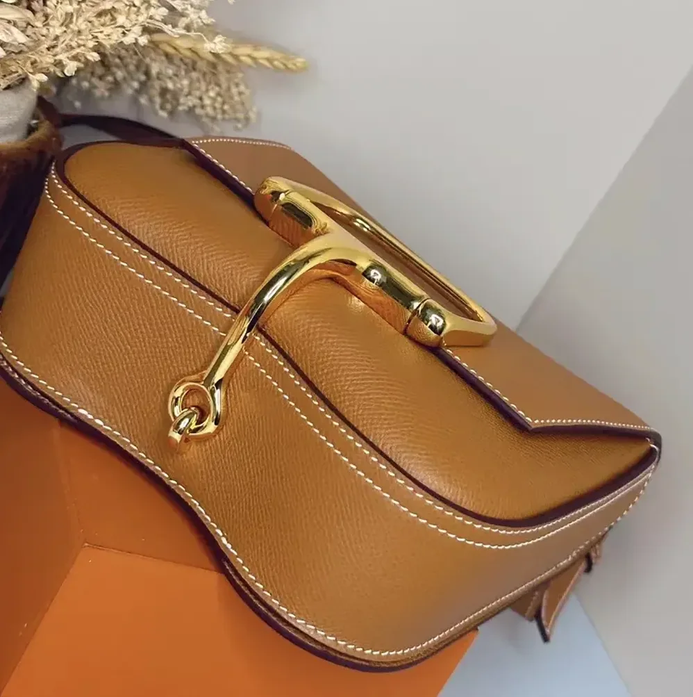 Hermes Della Cavalleria Mini Bag Epsom Leather for Women in Brown/Gold Hermes Della Cavalleria Mini Bag Epsom Leather for Women in Brown/Gold