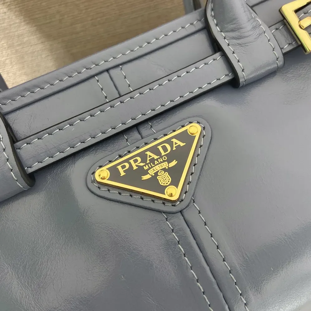 Prada Bonnie Leather Mini Handbag for Women in Light Blue