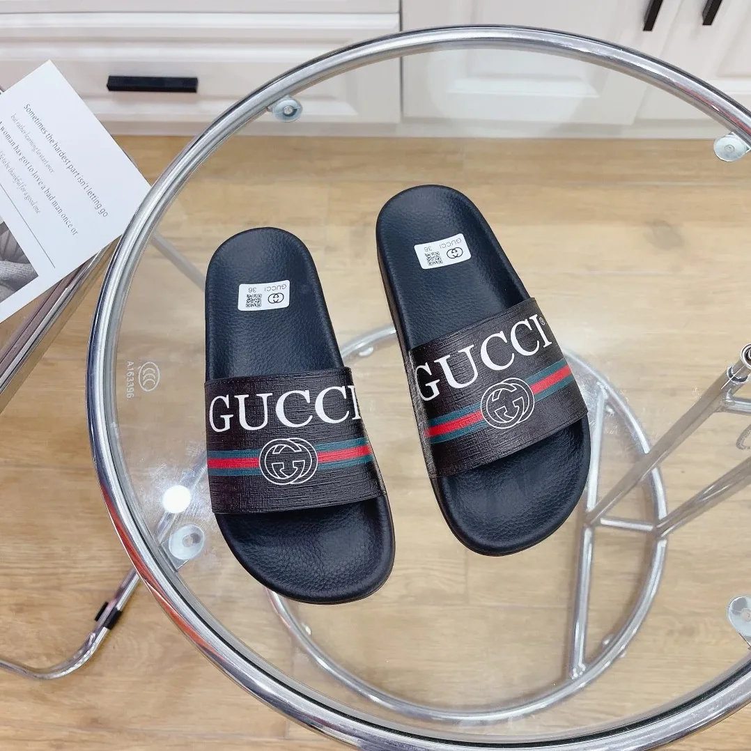 Gucci Logo Rubber Slide With Web Black for Women Gucci Logo Rubber Slide With Web Black for Women