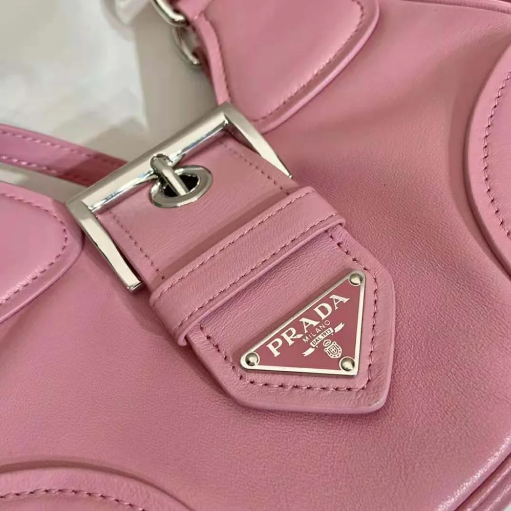 Prada Moon Re-Nylon and Leather Bag for Women in Pink Prada Moon Re-Nylon and Leather Bag for Women in Pink