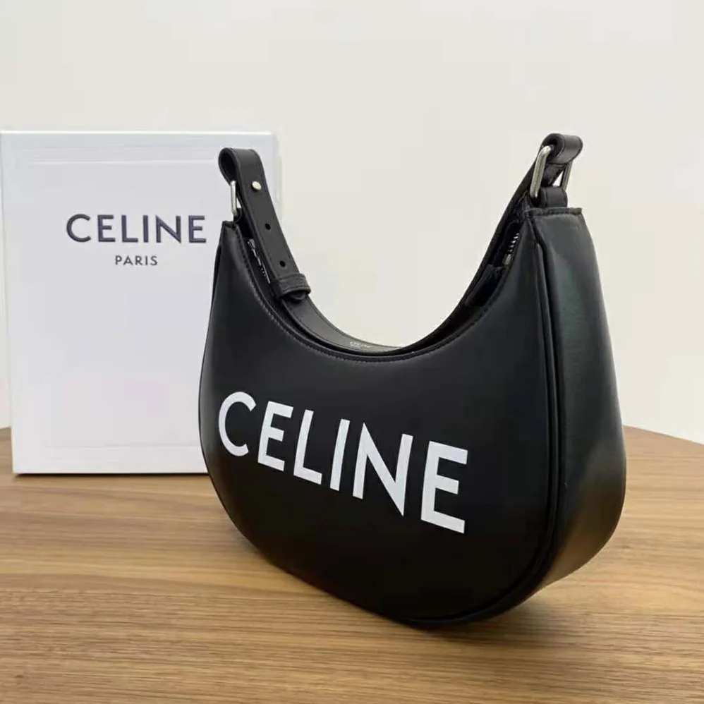 Celine Ava Bag in Smooth Calfskin with Celine Print for Women in Black Celine Ava Bag in Smooth Calfskin with Celine Print for Women in Black