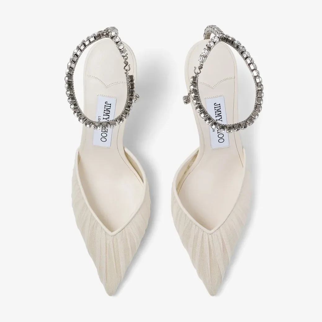 Jimmy Choo Saeda 100 Ivory/Crystal SAEDA100JGQ