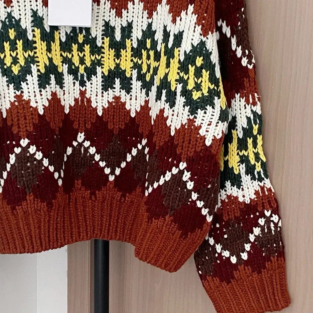 Celine Crewneck Sweater In Fair Isle Wool for Women