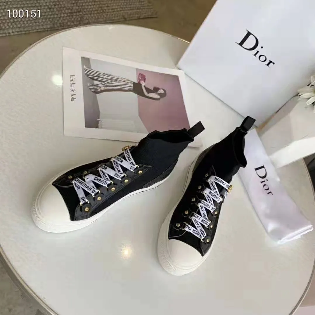 Dior Walk'N'dior Technical Knit High-Top Sneaker for Women in Black