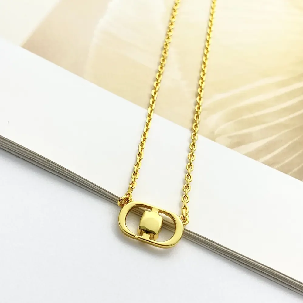 Dior Petit CD Jolie Necklace Gold-Finish Metal with Pink Crystal for Women Dior Petit CD Jolie Necklace Gold-Finish Metal with Pink Crystal for Women