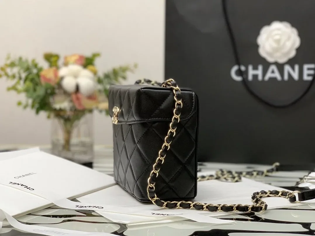 Chanel CO-CO Small Box Bag in Gold Hardware Black