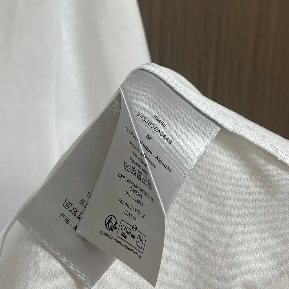 Dior T-Shirt with Bee Embroidery White Cotton Jersey for Men