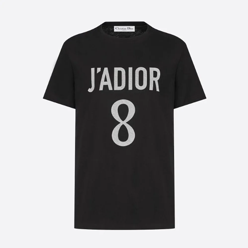 Dior J adior 8 T-Shirt Black Cotton Jersey and Linen for Women