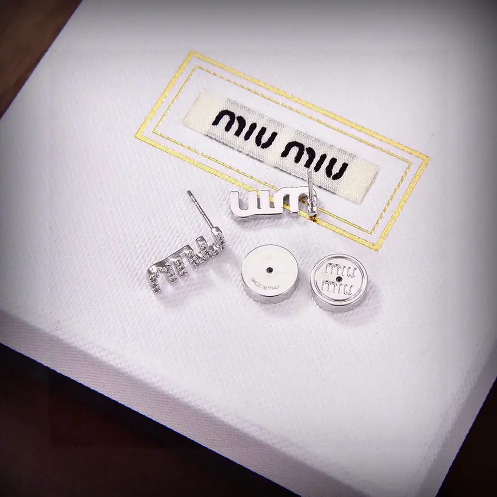Miu Miu Metal Earrings with Crystals for Women Miu Miu Metal Earrings with Crystals for Women