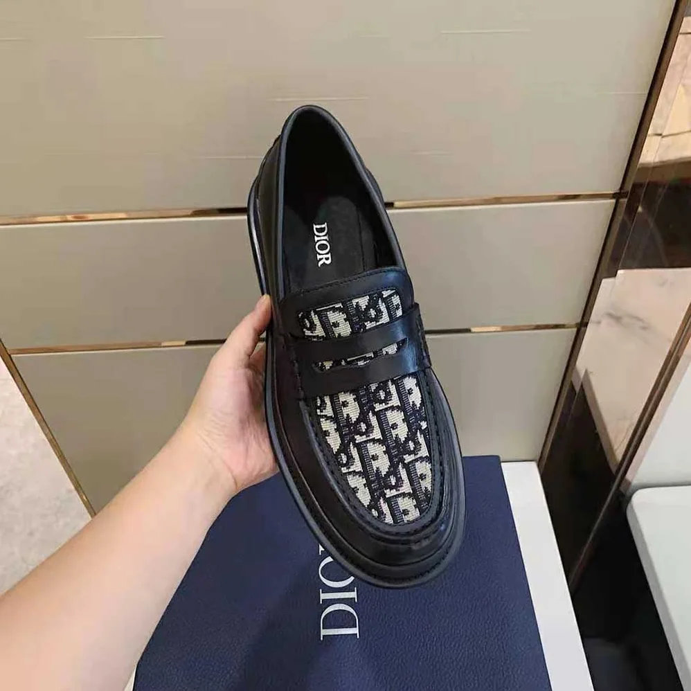 Dior Explorer Loafer Beige and Black Dior Oblique Jacquard for Men Dior Explorer Loafer Beige and Black Dior Oblique Jacquard for Men