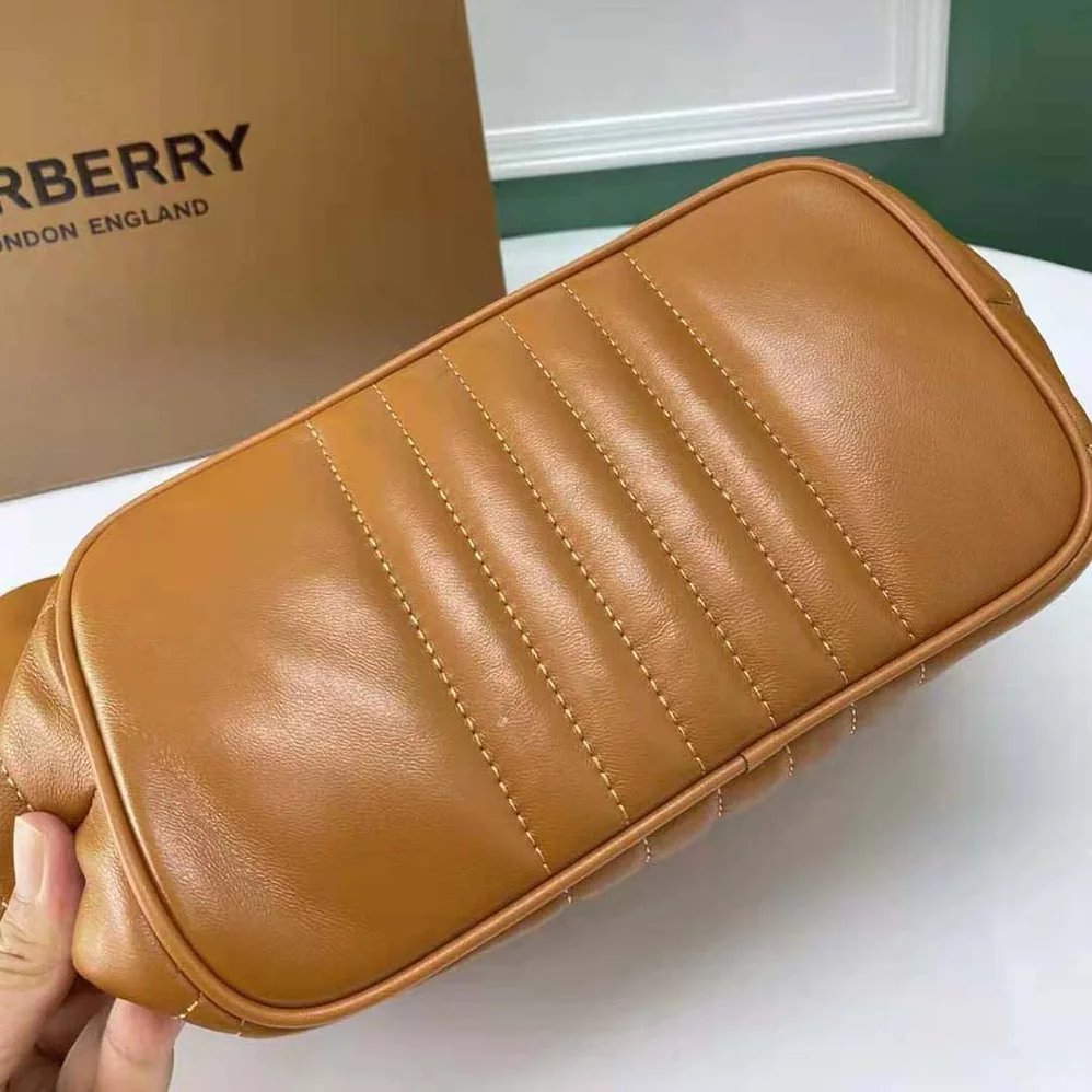 Burberry Medium Quilted Lambskin Lola Bucket Bag for Women in Brown Burberry Medium Quilted Lambskin Lola Bucket Bag for Women in Brown