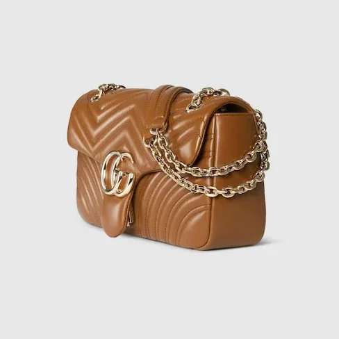 Gucci Marmont Medium Shoulder Bag in Brown Light Gold Hardware Gucci Marmont Medium Shoulder Bag in Brown Light Gold Hardware