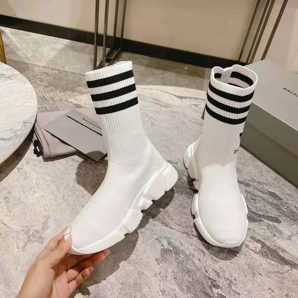 Balenciaga adidas Speed Sneaker in White and Black Sole Unit is Done in Collaboration with Adidas for Unisex Balenciaga adidas Speed Sneaker in White and Black Sole Unit is Done in Collaboration with Adidas for Unisex