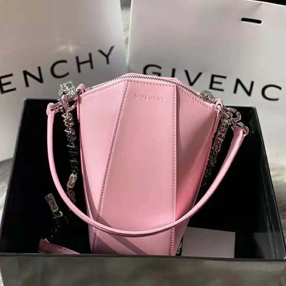 Givenchy Mini Antigona Vertical Bag in Box Leather for Women in Pink