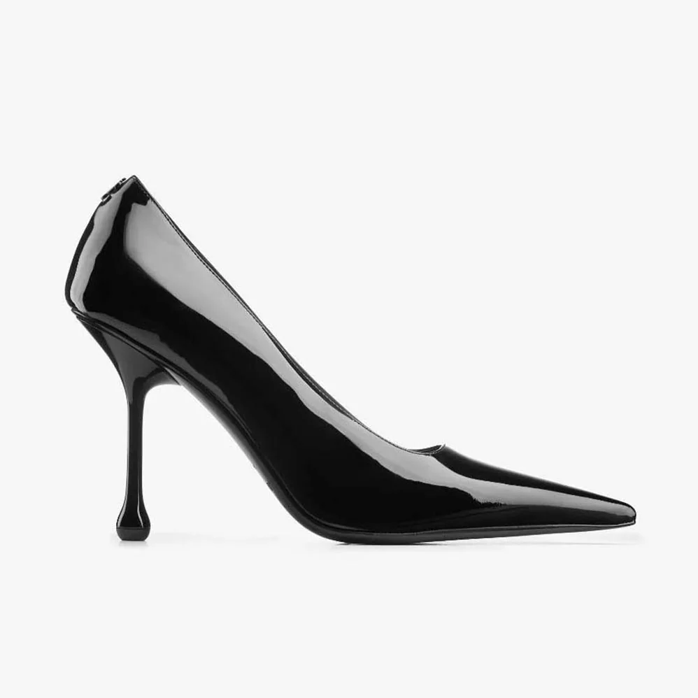 Jimmy Choo Ixia 95 Black Patent Leather Pumps-IXIA95PAT for Women