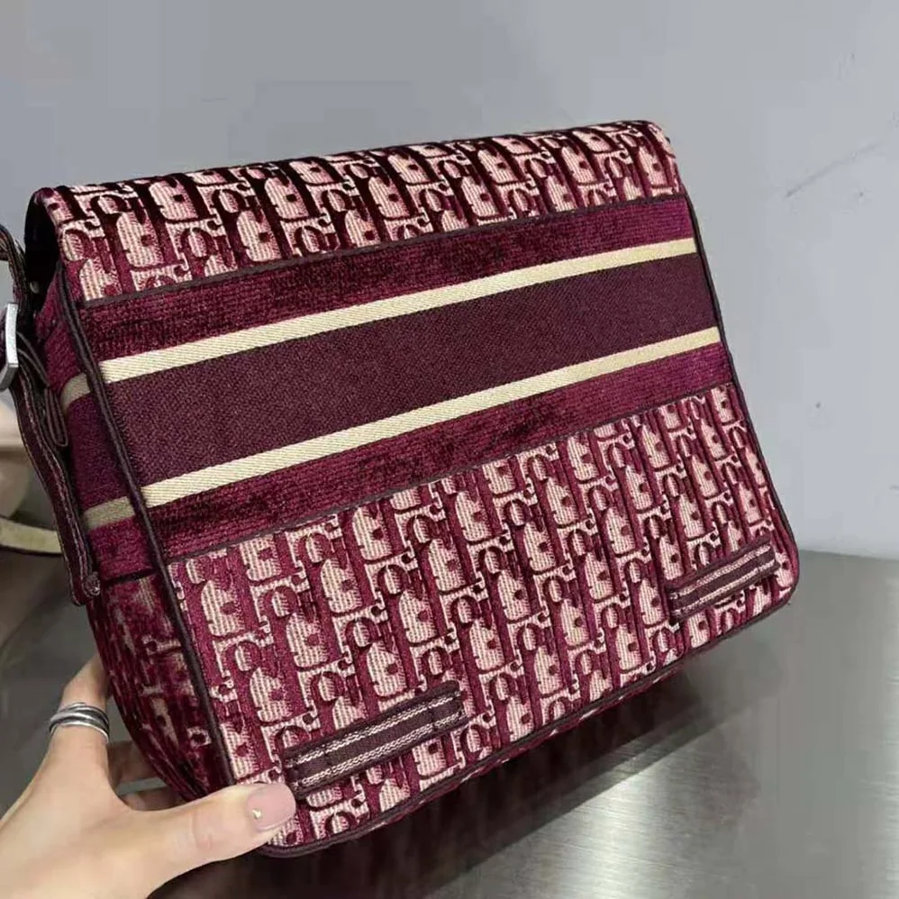 Dior Diorcamp Bag Dior Oblique Embroidery for Men in Maroon Dior Diorcamp Bag Dior Oblique Embroidery for Men in Maroon