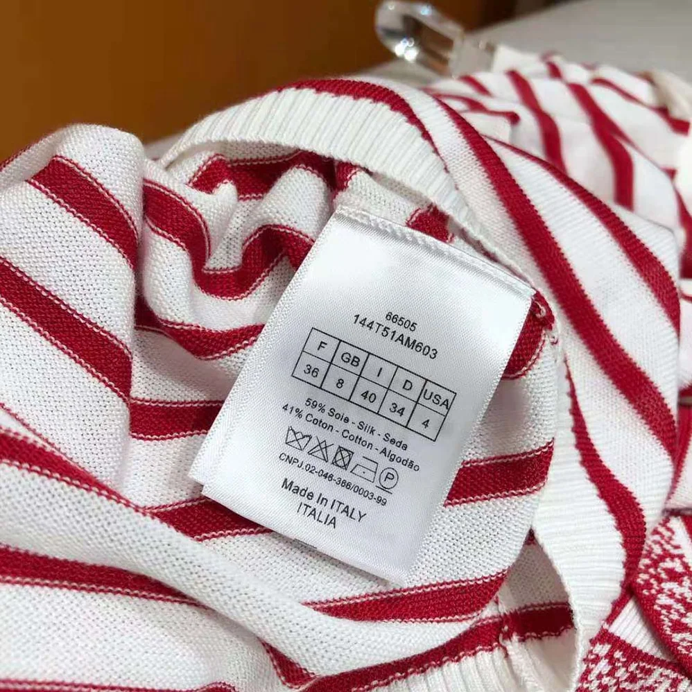 Dior Dioriviera Sleeveless Sweater Raspberry and White Dior Mariniere Silk and Cotton Knit for Women