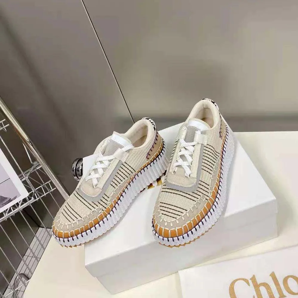Chloe Nama Sneaker in Recycled Mesh for Women in Beige Chloe Nama Sneaker in Recycled Mesh for Women in Beige