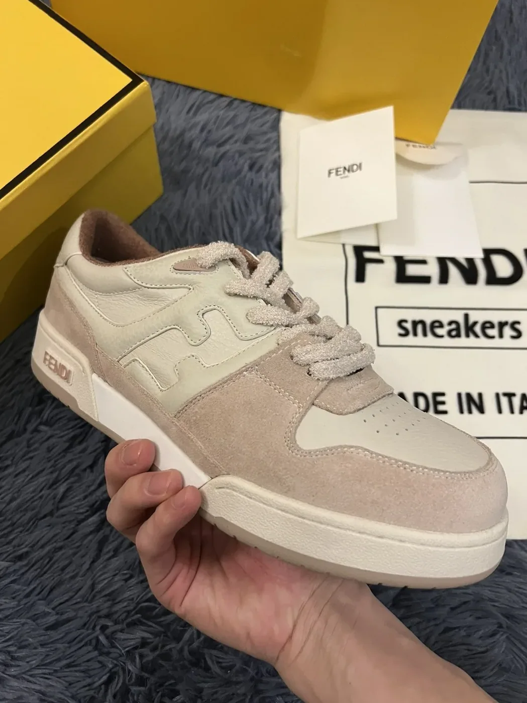Fendi Match Low Tops Sneakers Beige/Brown 7E1493 Fendi Match Low Tops Sneakers Beige/Brown 7E1493