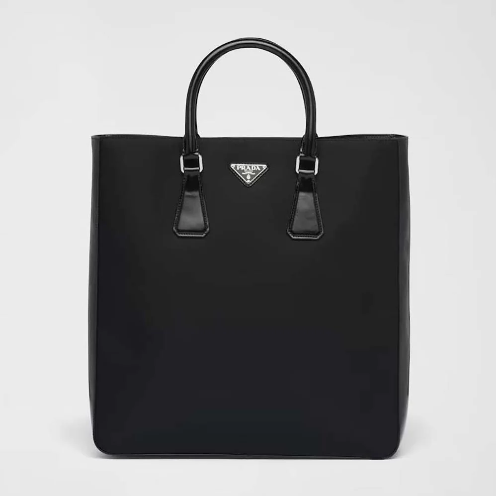 Prada Re-Nylon and Brushed Leather Tote Bag for Men