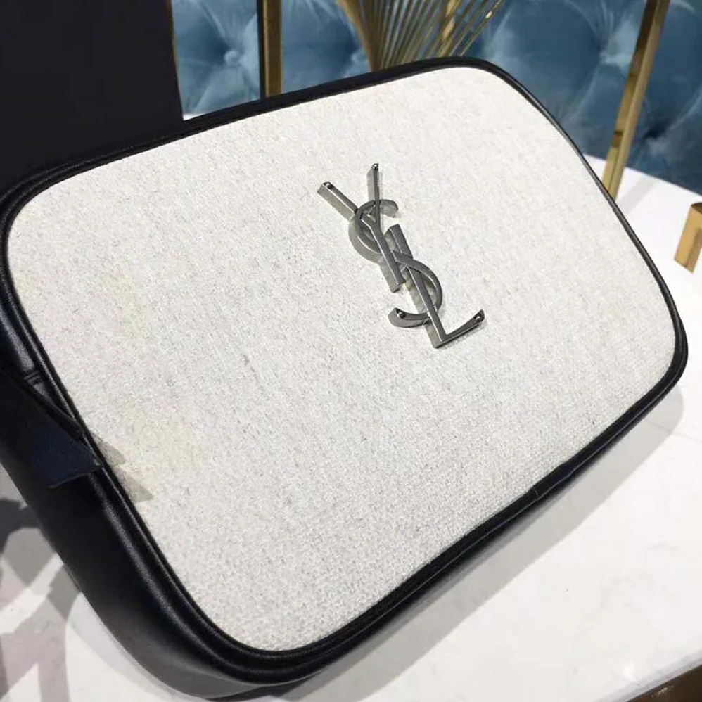 Saint Laurent YSL Lou Camera Bag Linen Canvas Leather for Women