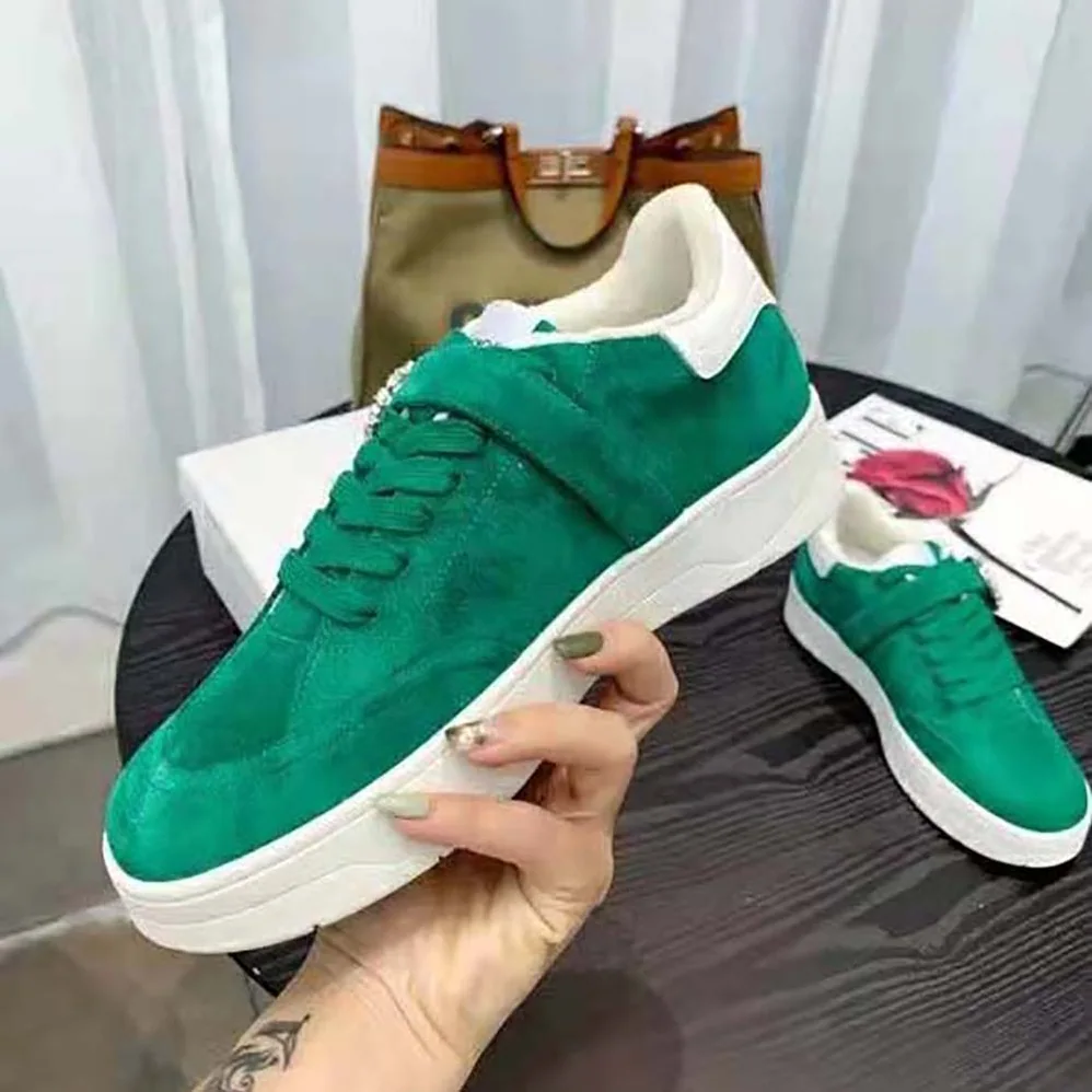 Jimmy Choo Osaka Lace up Malachite Suede and White Calf Leather Low Top Trainers for Women Jimmy Choo Osaka Lace up Malachite Suede and White Calf Leather Low Top Trainers for Women